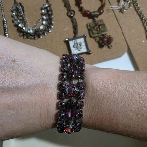 Signed regency purple rhinestone bracelet
